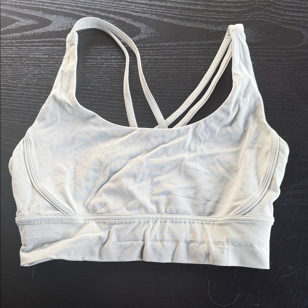 Women's green Sports Bra lululemon size 8 
Missing pads